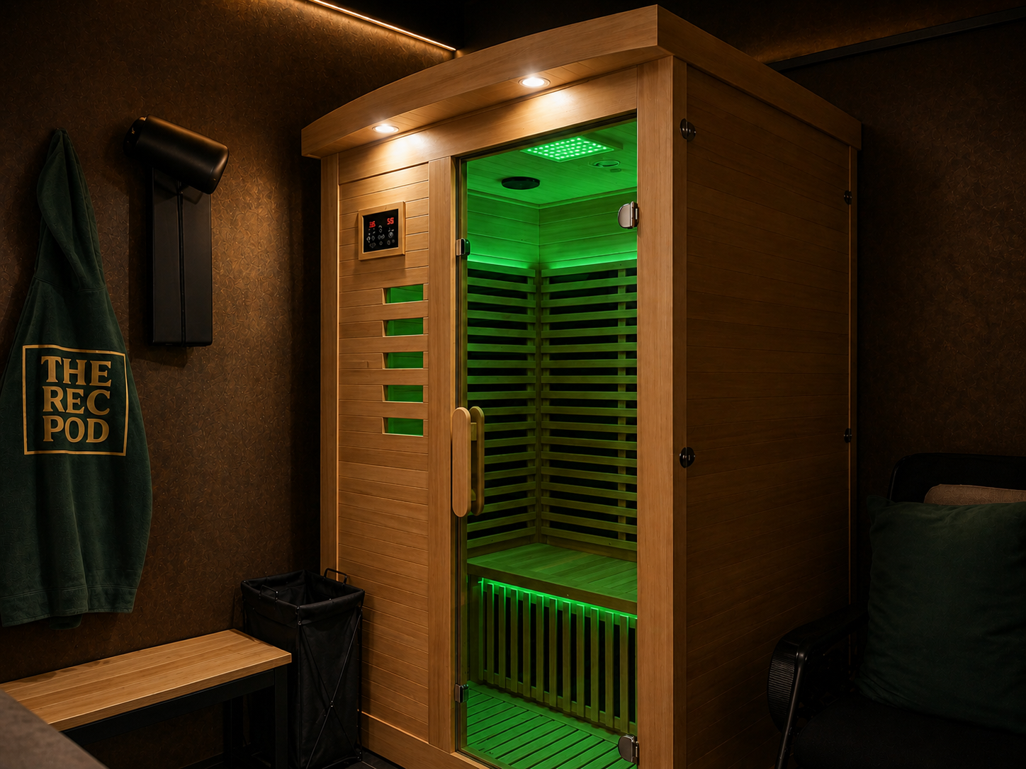 Infrared sauna at The Rec Pod